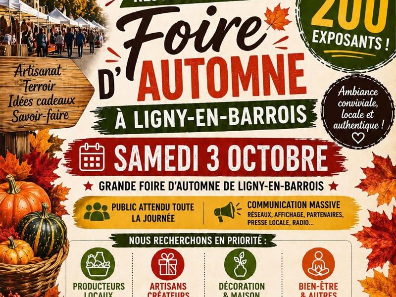 Foire d&rsquo;automne  Ligny-en-Barrois