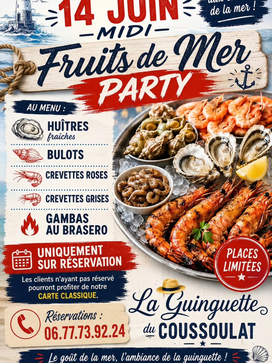 Fruits de Mer Party à la Guinguette du Coussoulat Lieu-dit Coussoulat Fourques-sur-Garonne