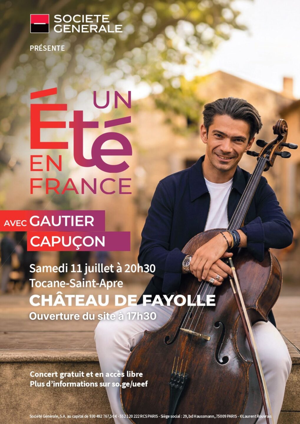 Grand Concert Gratuit de Gautier Capuçon Tocane-Saint-Apre