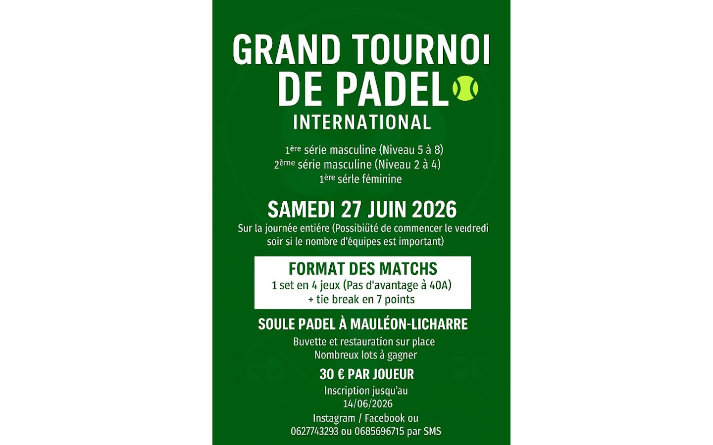 Grand tournoi de padel Padel Mauléon-Licharre