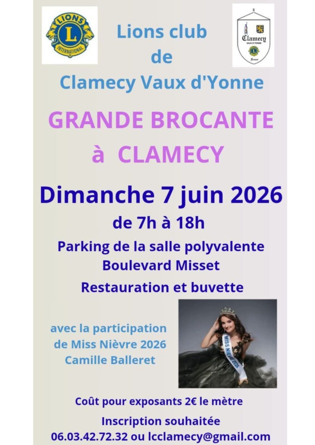 Grande Brocante à Clamecy parking de la salle polyvalente Clamecy