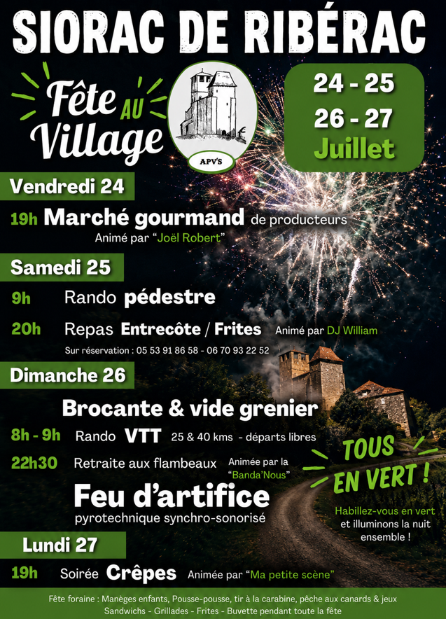 Grande fête au village Siorac-de-Ribérac