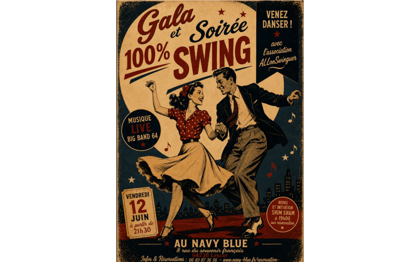 Grande soirée Swing Navy Blue Poey-de-Lescar