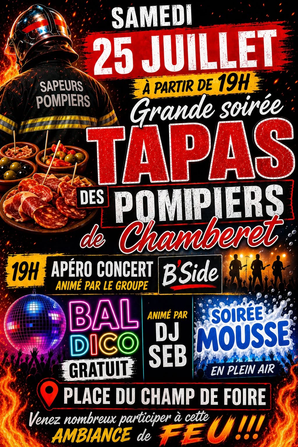 Grande soirée tapas des pompiers  Chamberet