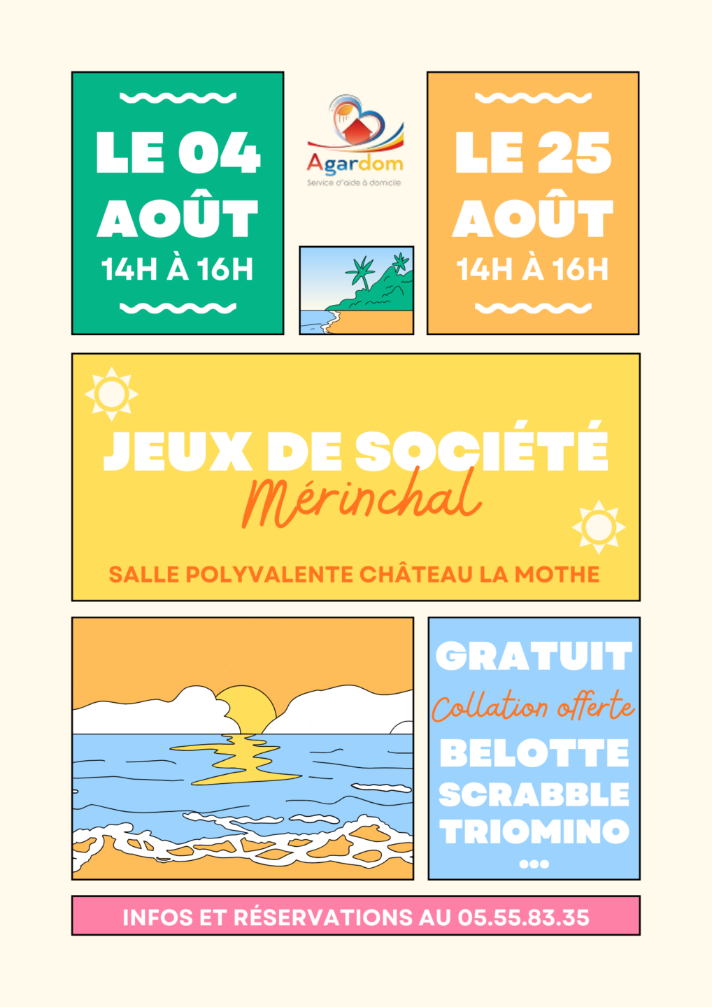 Groupe jeux de société Salle de convivialité Mérinchal