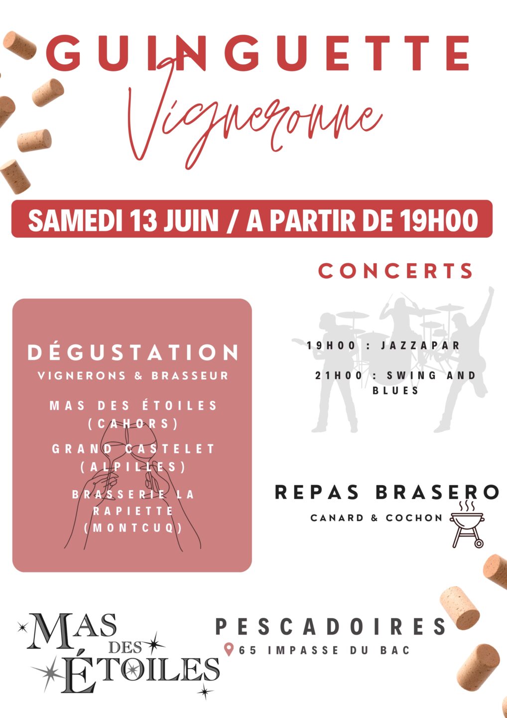 Guinguette vigneronne au Mas des Etoiles  Pescadoires