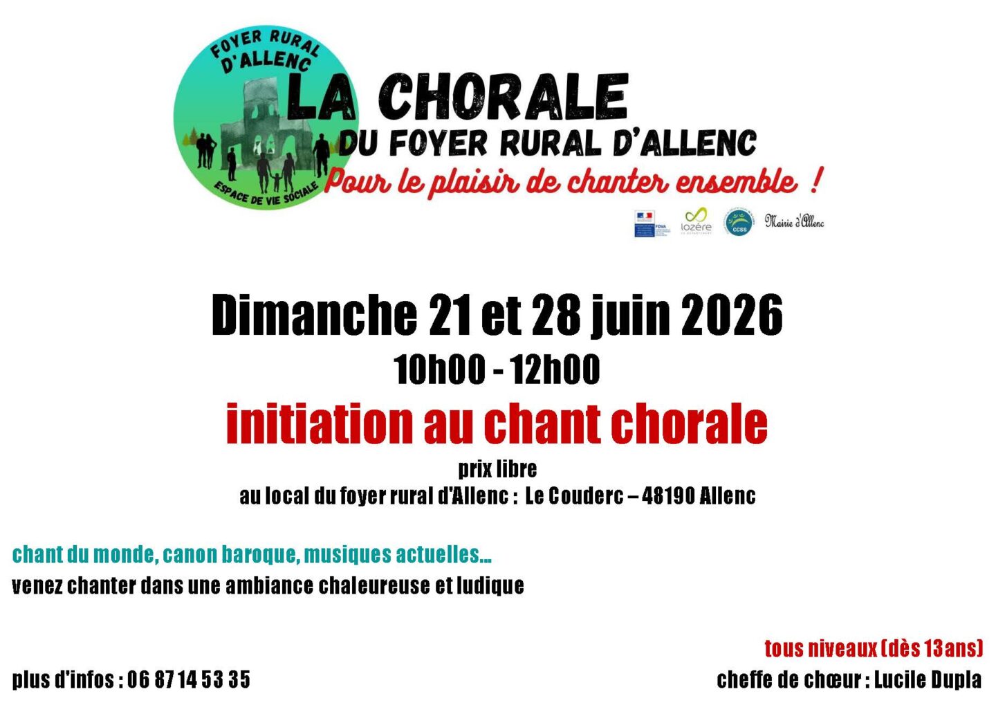 INITIATION AU CHANT CHORALE Allenc