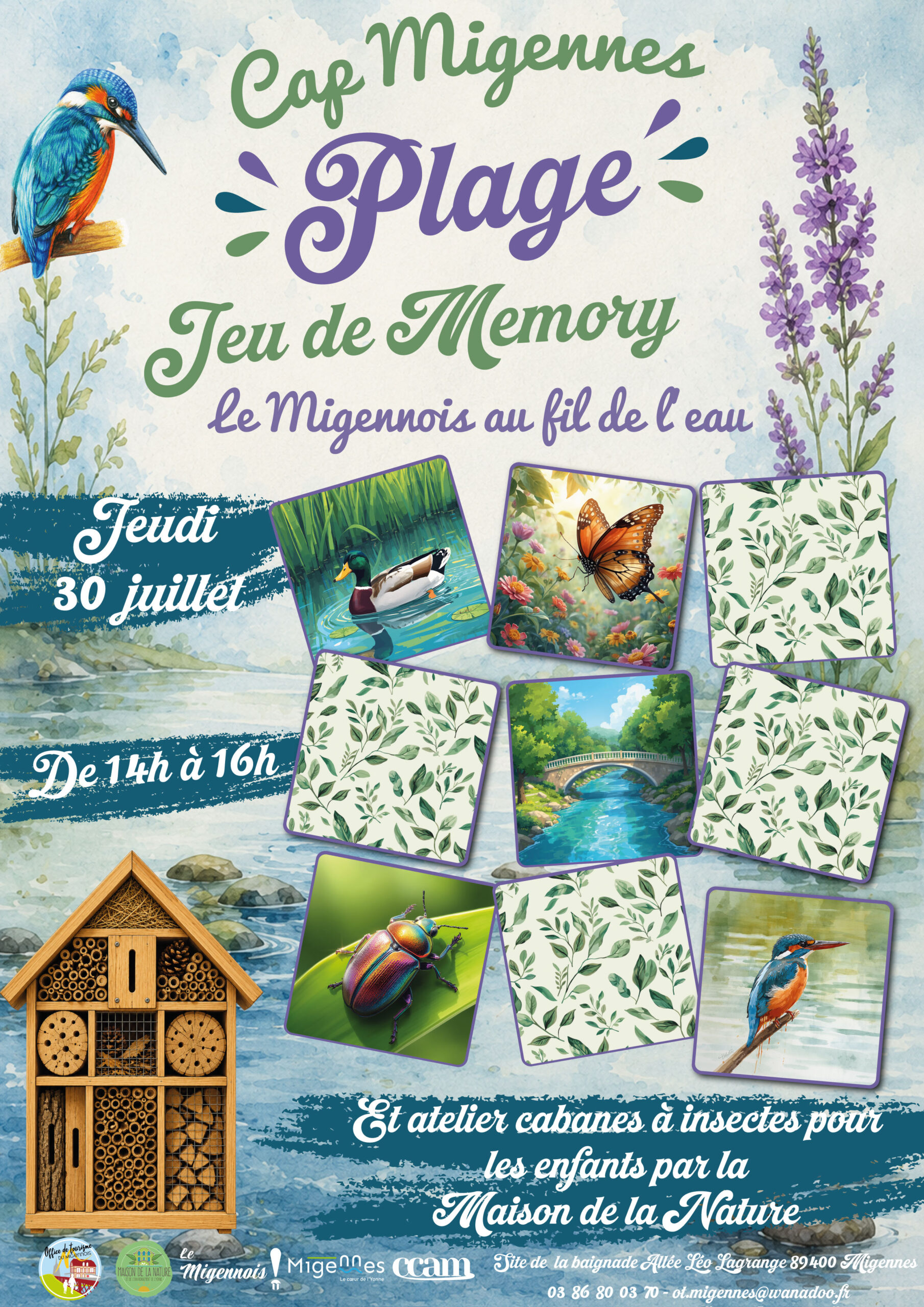 Jeu de Memory Le Migennois au fil de l’eau Cap Migennes Plage Cap Migennes Plage Migennes