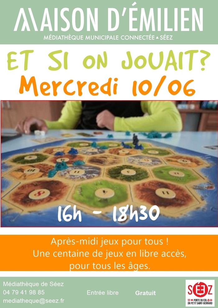 Jeux de société, Maison d’Emilien – Médiathèque de Séez, Séez