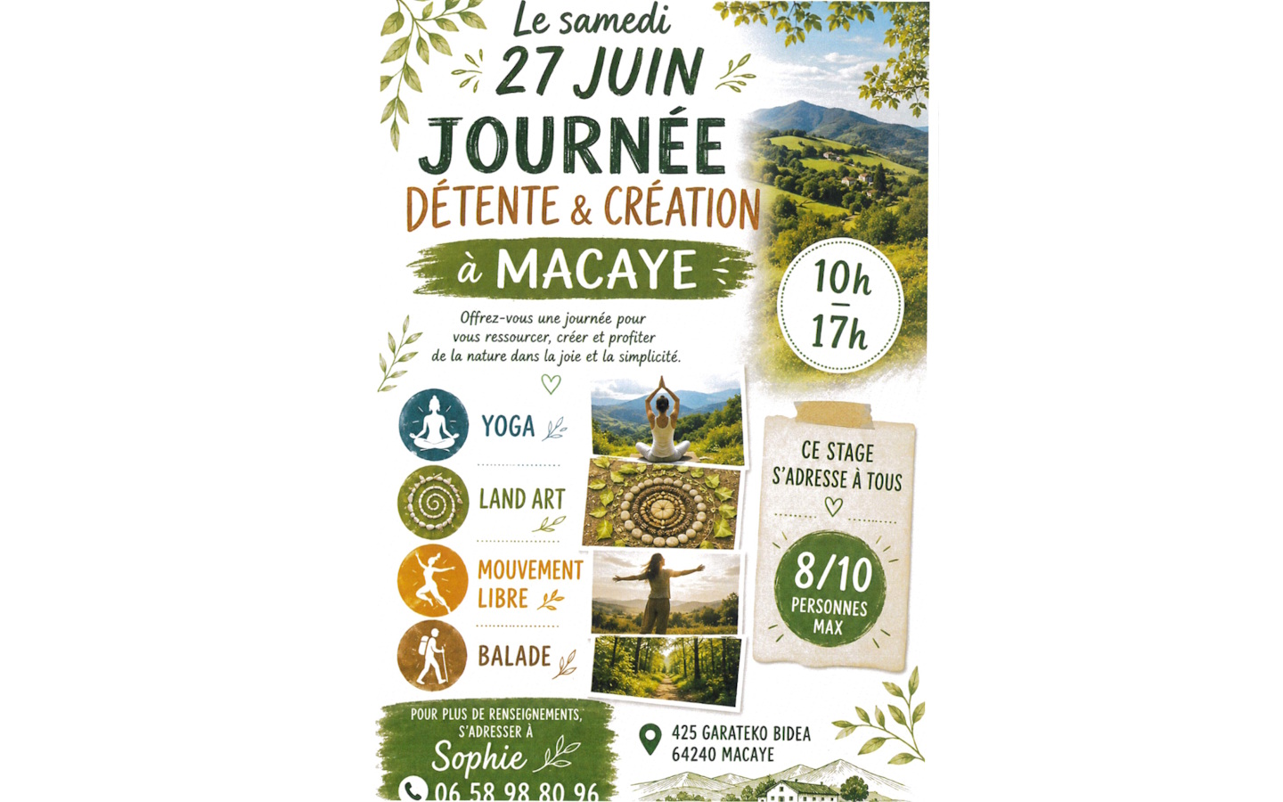 Journée détente et création Macaye