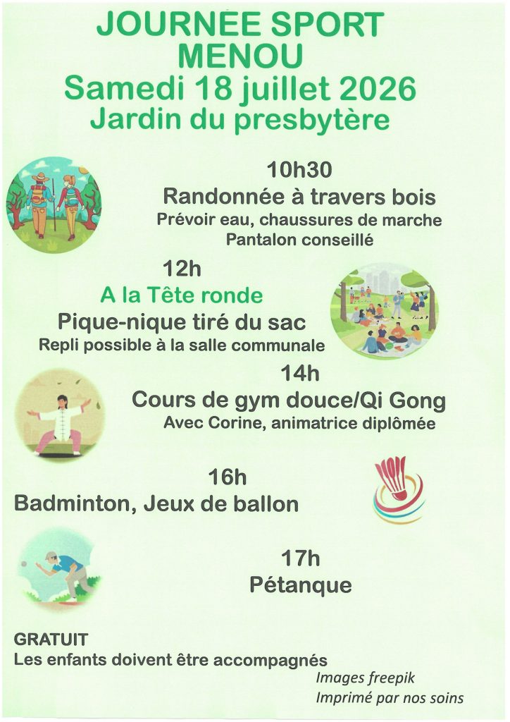 Journée sport rue du Presbytère Menou