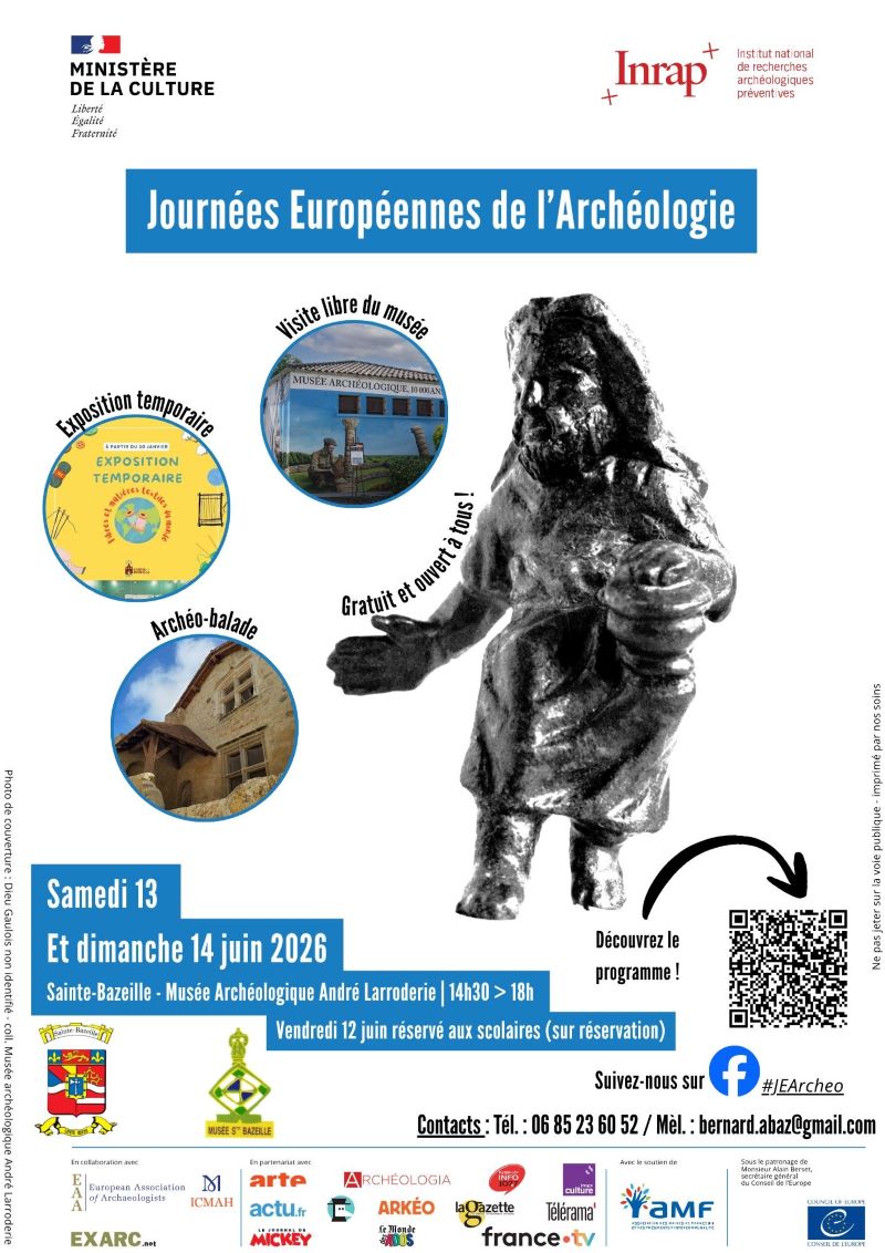 Journées Européennes de l’Archéologie au Musée archéologique André Larroderie Place Renée Sanson Sainte-Bazeille
