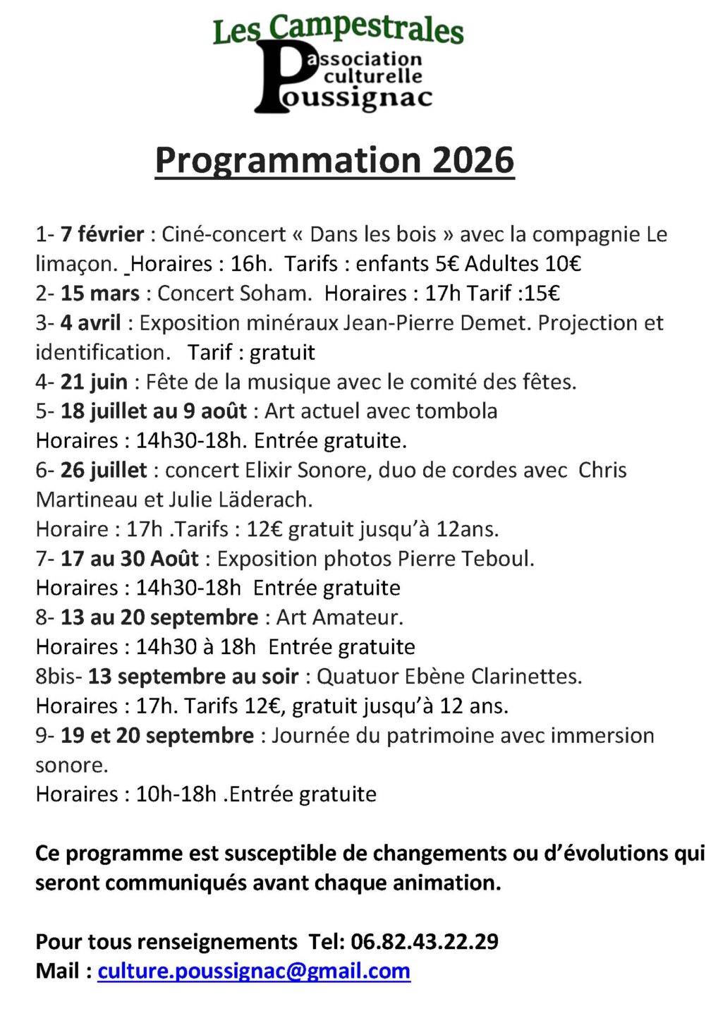 Journées Européennes du Patrimoine Immersion sonore  Poussignac
