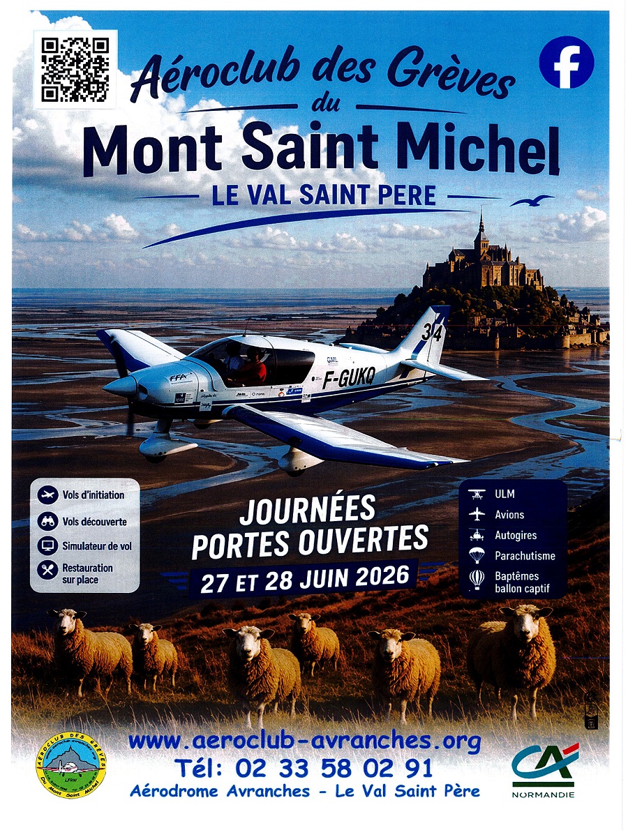Journées portes ouvertes à l’aéroclub des grèves du Mont-Saint-Michel Aéroclub des grèves et du Mont-Saint-Michel Le Val-Saint-Père