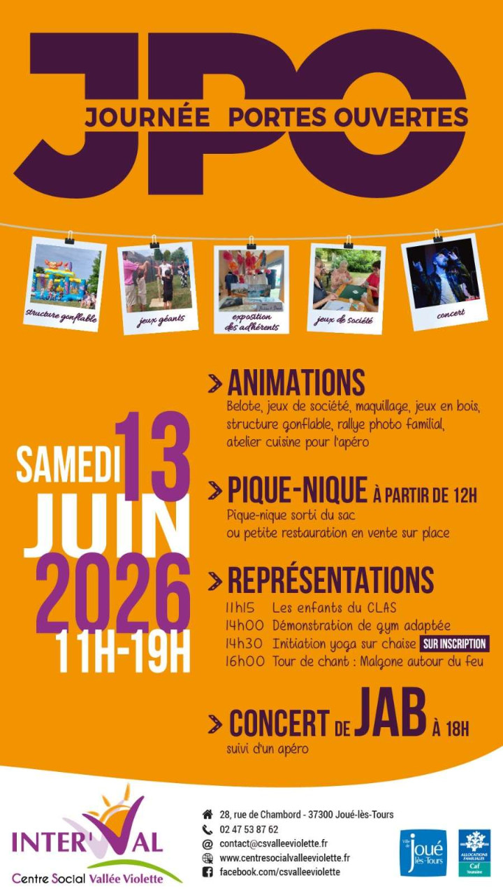 Journées Portes Ouvertes Centre Social Inter’Val Joué-lès-Tours