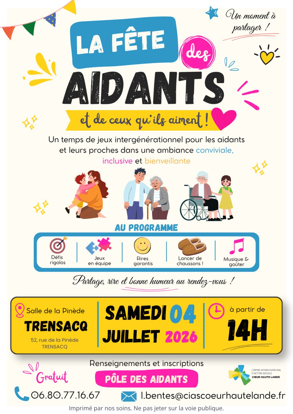 La fête des aidants… et de ceux qu’ils aiment ! Salle de la Pinède Trensacq