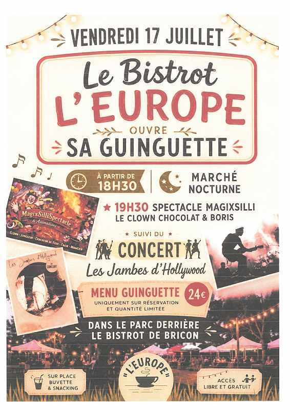 La guinguette du Bistrot de l&rsquo;Europe  Bricon