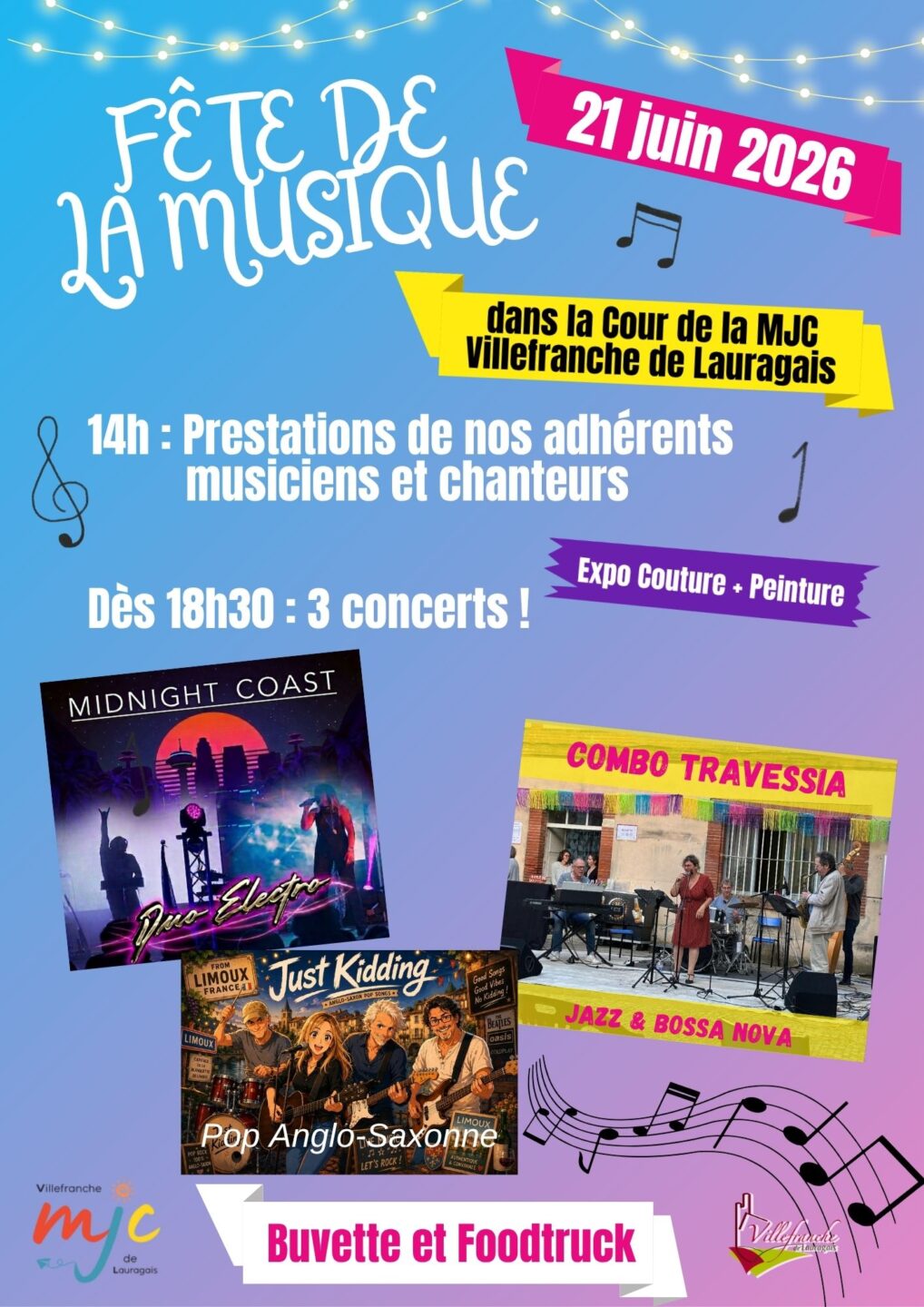LA MJC FÊTE LA MUSIQUE ! COUR DE LA MJC Villefranche-de-Lauragais