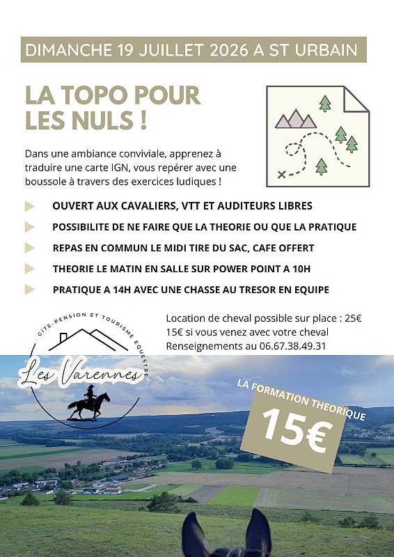 La topo pour les nuls écurie Les Varennes Saint-Urbain-Maconcourt 2026-07-19