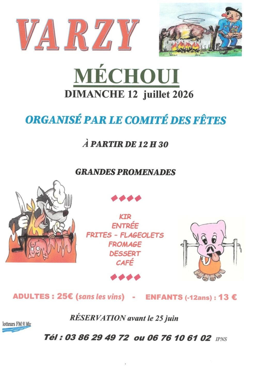 Le comité des fêtes de Varzy organise un méchoui Rue Jacques Amiot Varzy