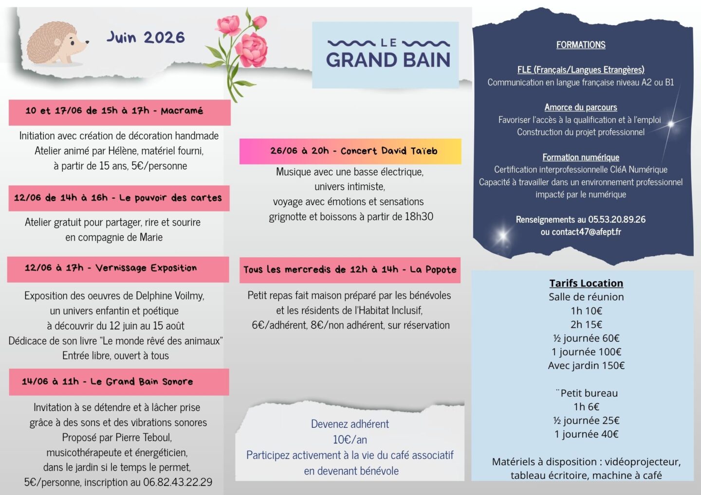 Le Grand Bain sonore Café associatif Le Grand Bain Casteljaloux