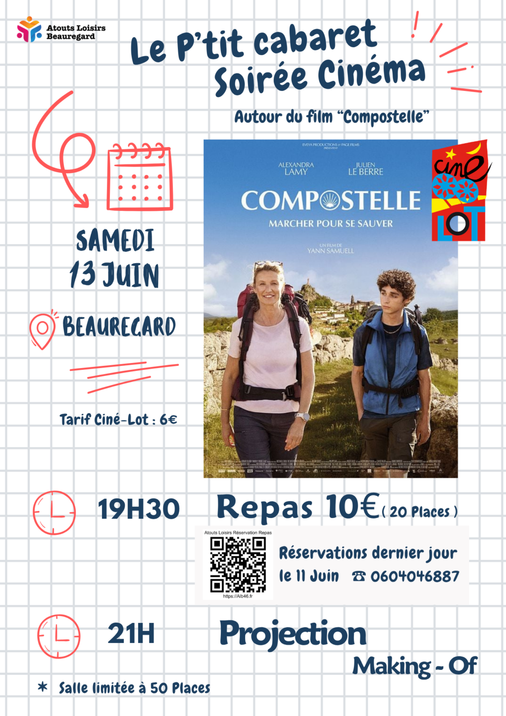 Le Petit Cabaret Soirée cinéma Compostelle Beauregard
