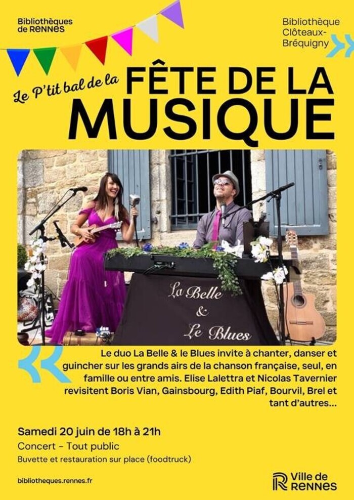 Le p’tit bal avec le duo La Belle et le Blues bibliothèque Clôteaux-Bréquigny Rennes