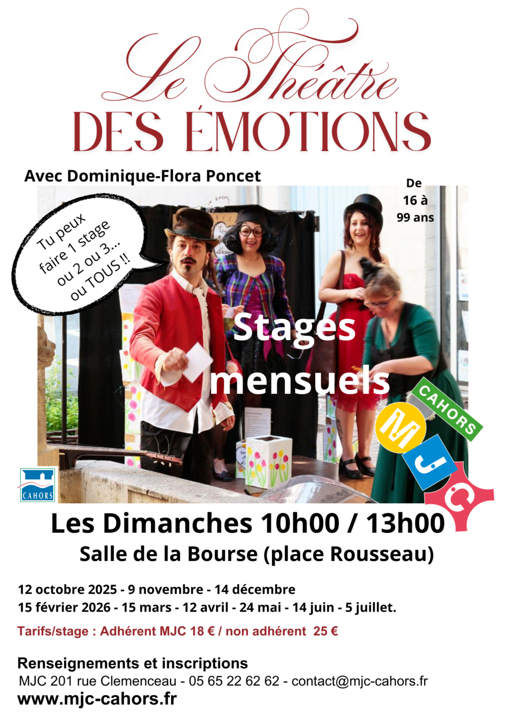 Le théâtre des émotions MJC Cahors Cahors