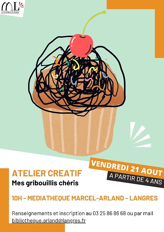 Lecture + atelier Mon gribouillis chéri Médiathèque Marcel-Arland Langres 2026-08-21