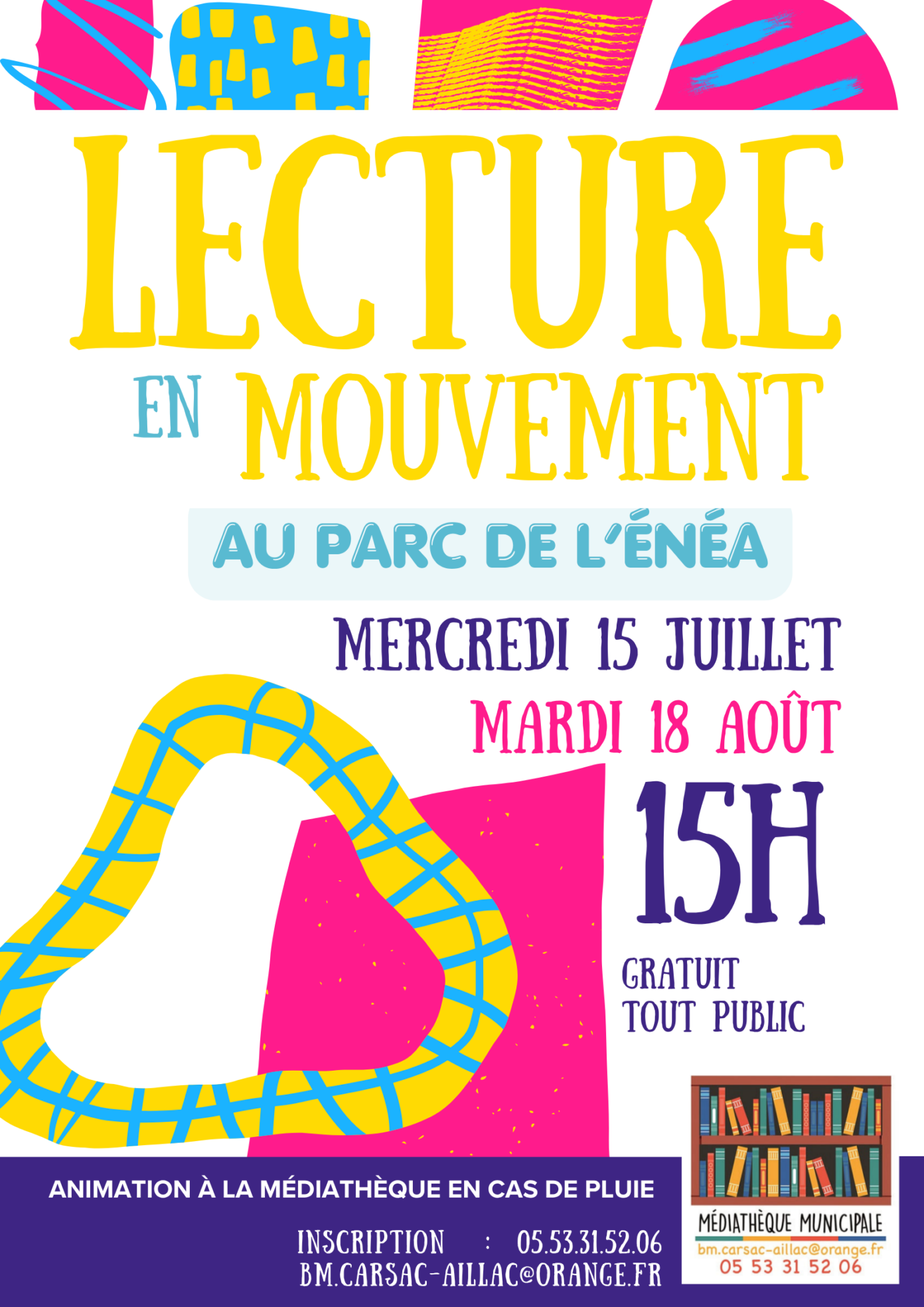 Lecture en mouvement Au parc de l&rsquo;énéa  Carsac-Aillac