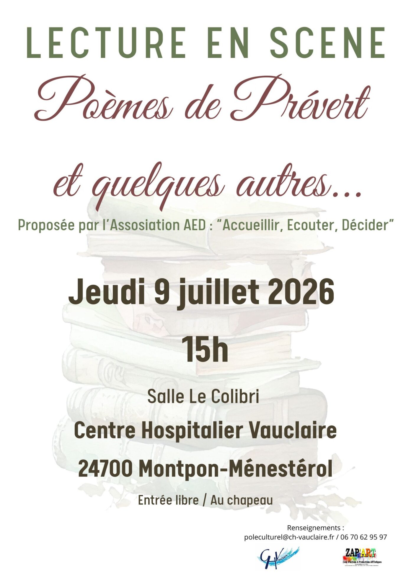 Lecture en scène Vauclaire Montpon-Ménestérol