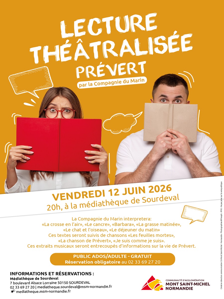 Lecture théâtralisée Prévert Médiathèque Sourdeval