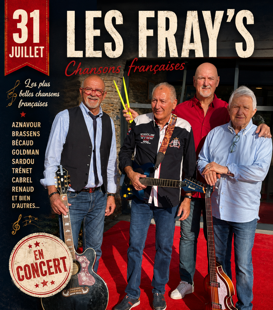 LES CONCERTS D'ÉTÉ À LA CASSA CARRÈRE CONCERT LES FRAY’S 9 Avenue de la Méditerranée Bages 2026-07-31