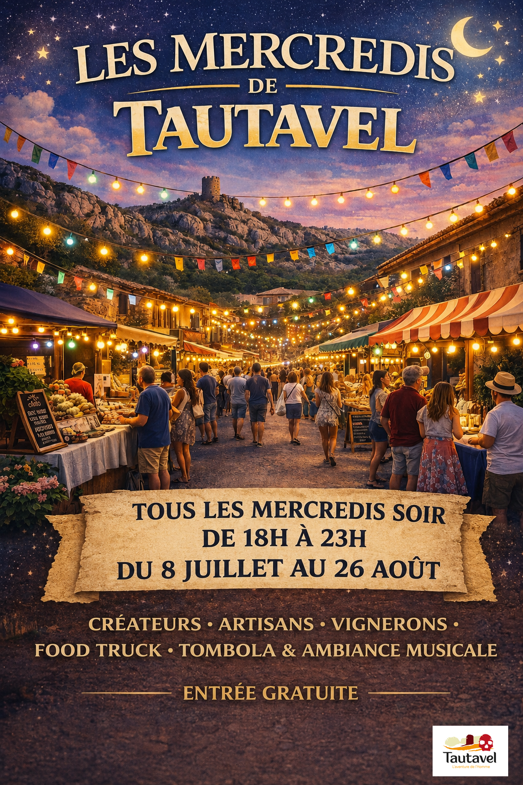 LES MERCREDIS DE TAUTAVEL (MARCHÉ NOCTURNE)  Tautavel