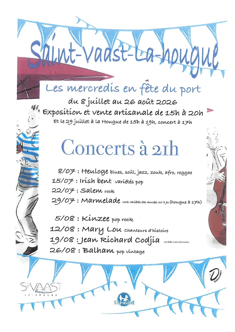 Les Mercredis en fête du port vente artisanale et concert  Saint-Vaast-la-Hougue