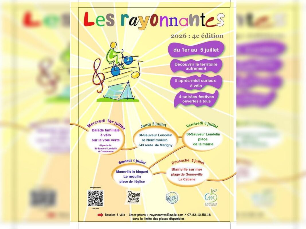 Les Rayonnantes boucle à vélo, visites et concerts bar La Cabane Blainville-sur-Mer