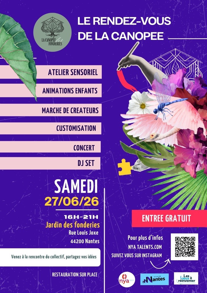 Les rendez vous de la Canopée jardin des fonferies Nantes