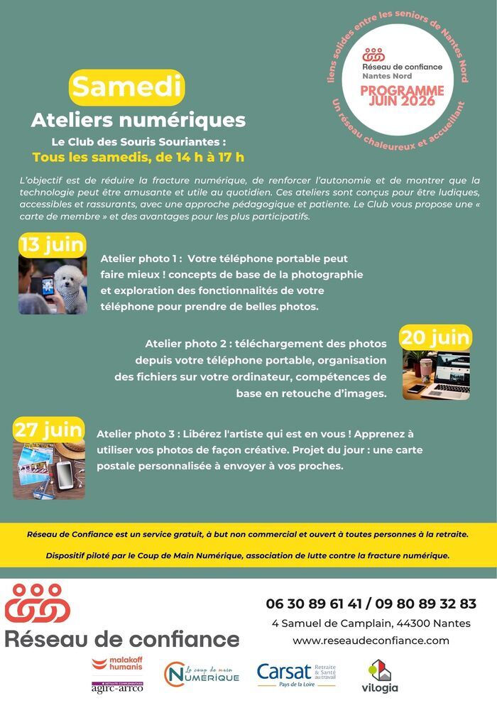Les Samedis au Réseau de Confiance : Ateliers numériques Réseau de Confiance Nantes Nord Nantes
