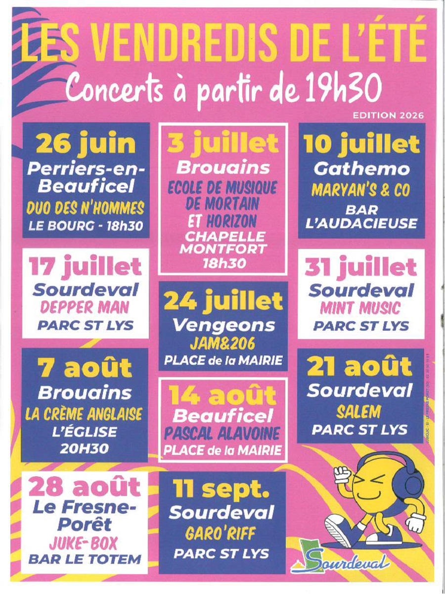 Les Vendredis de l&rsquo;été > Concert du groupe Deeper Men  Sourdeval