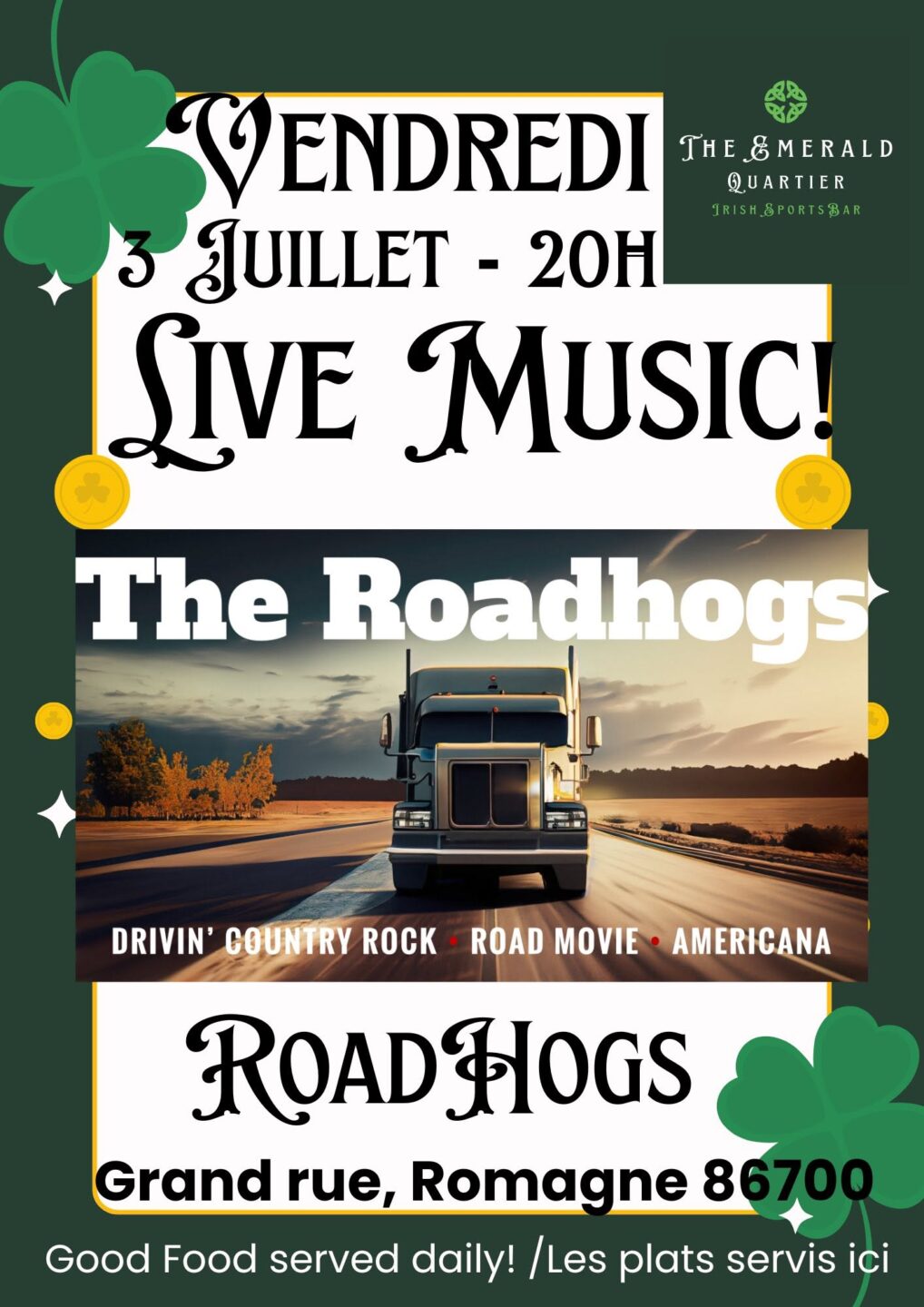 Live Music The Roadhogs Romagne