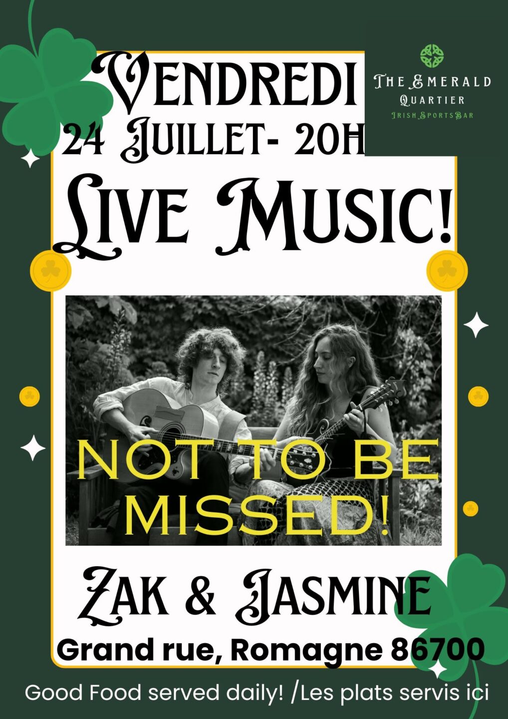 Live Music Zak & Jasmine  Romagne