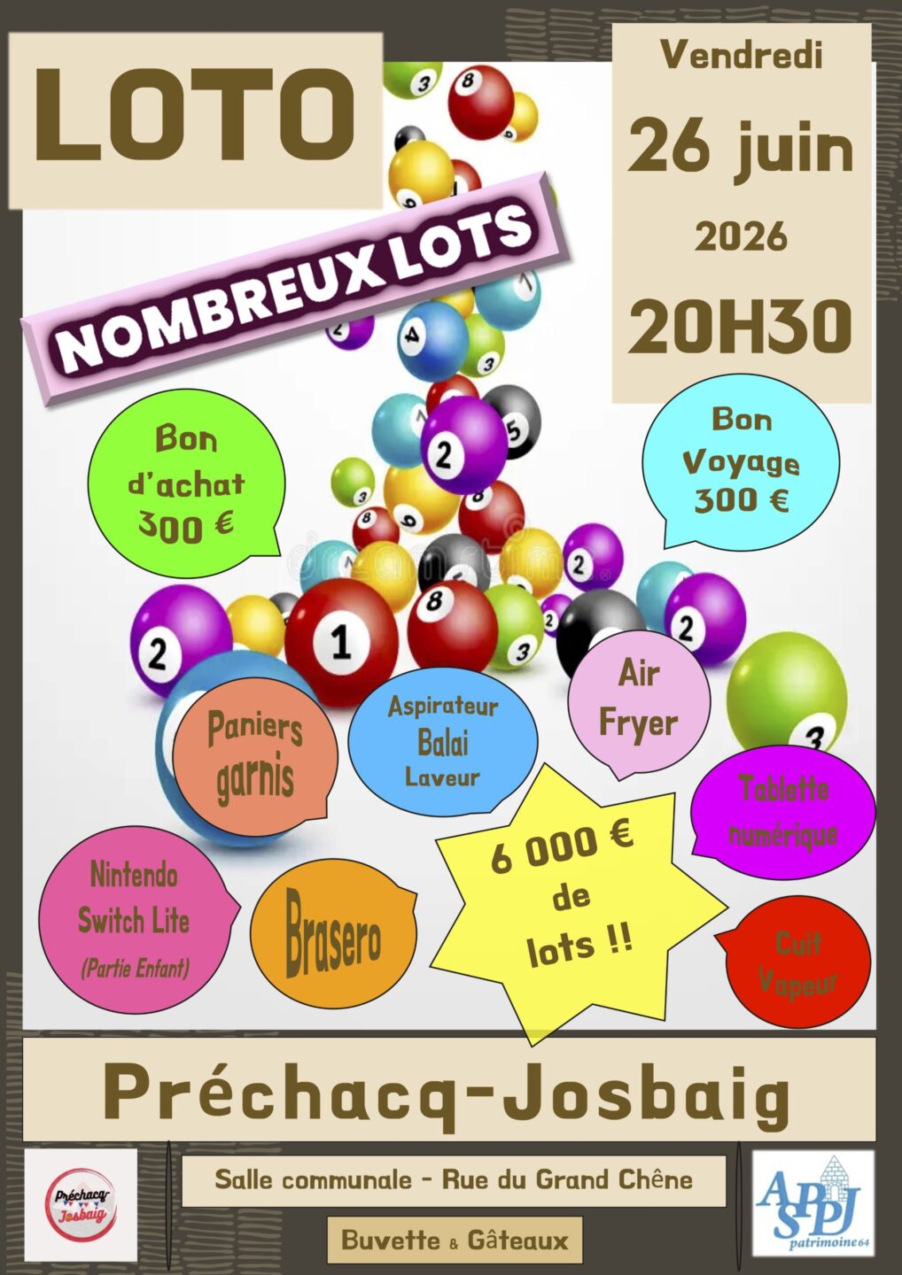 Loto de Prechacq-Josbaig Salle communale Préchacq-Josbaig