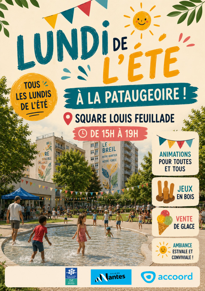 Lundi de l’été à la pataugeoire Square Louis Feuillade Nantes