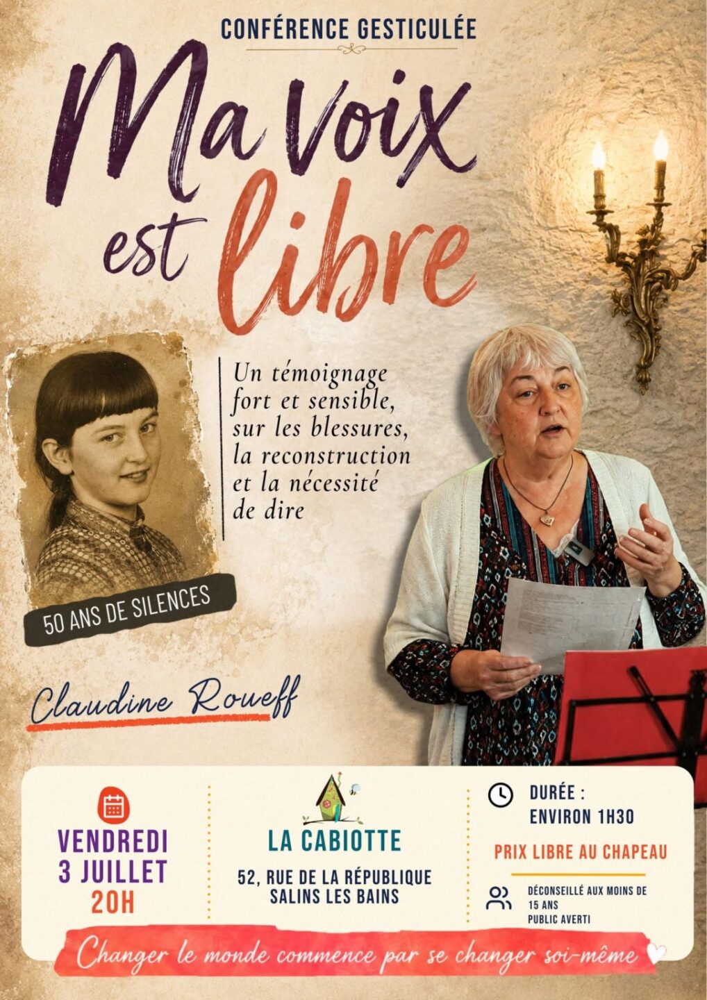 Ma voix est libre Grigniotte café Salins-les-Bains