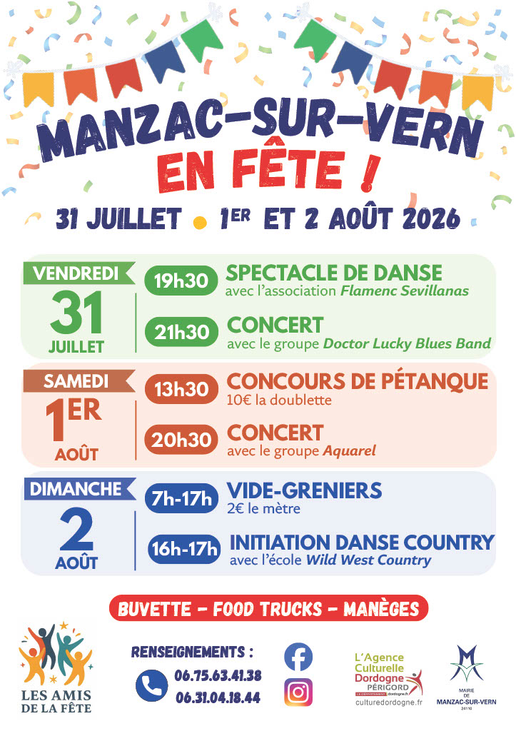 Manzac-sur-vern en Fête !  Manzac-sur-Vern 2026-07-31