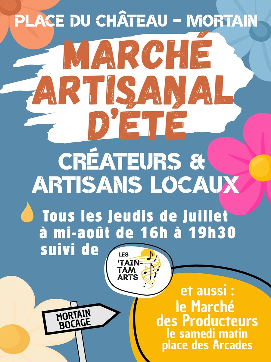Marché artisanal d&rsquo;été de Mortain-Bocage Place du Château Mortain-Bocage