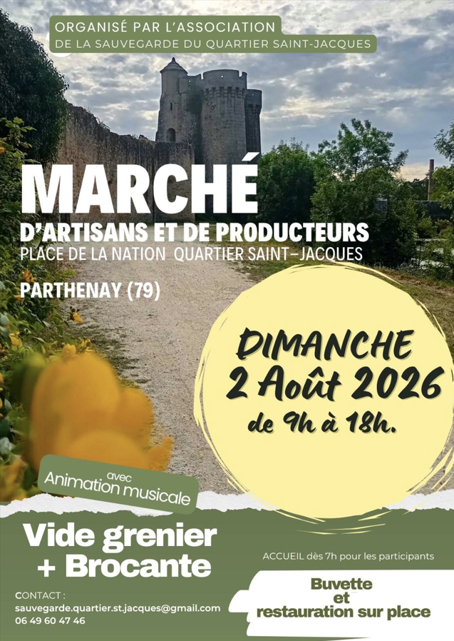 Marché d&rsquo;artisans et de producteurs Vide grenier et brocante  Parthenay