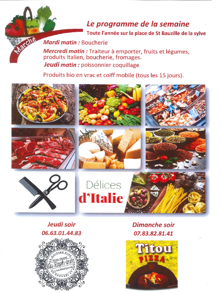 MARCHÉ DE SAINT BAUZILLE DE LA SYLVE Saint-Bauzille-de-la-Sylve