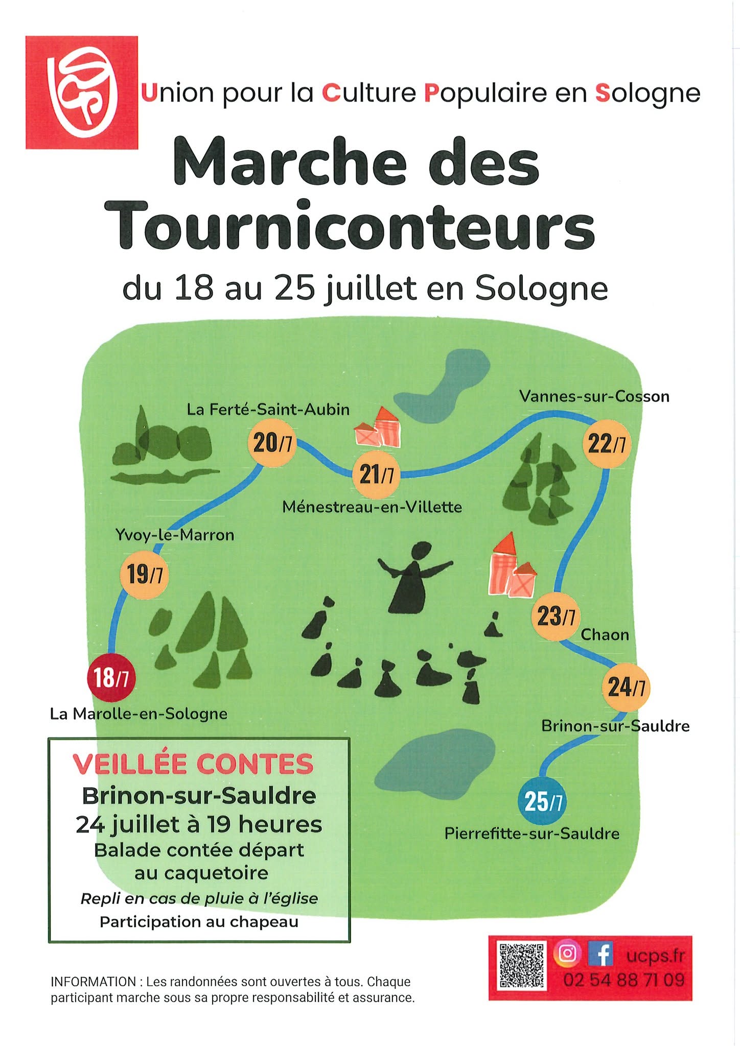 Marche des Tourniconteurs veillée contes Départ du caquetoire Brinon-sur-Sauldre 2026-07-24