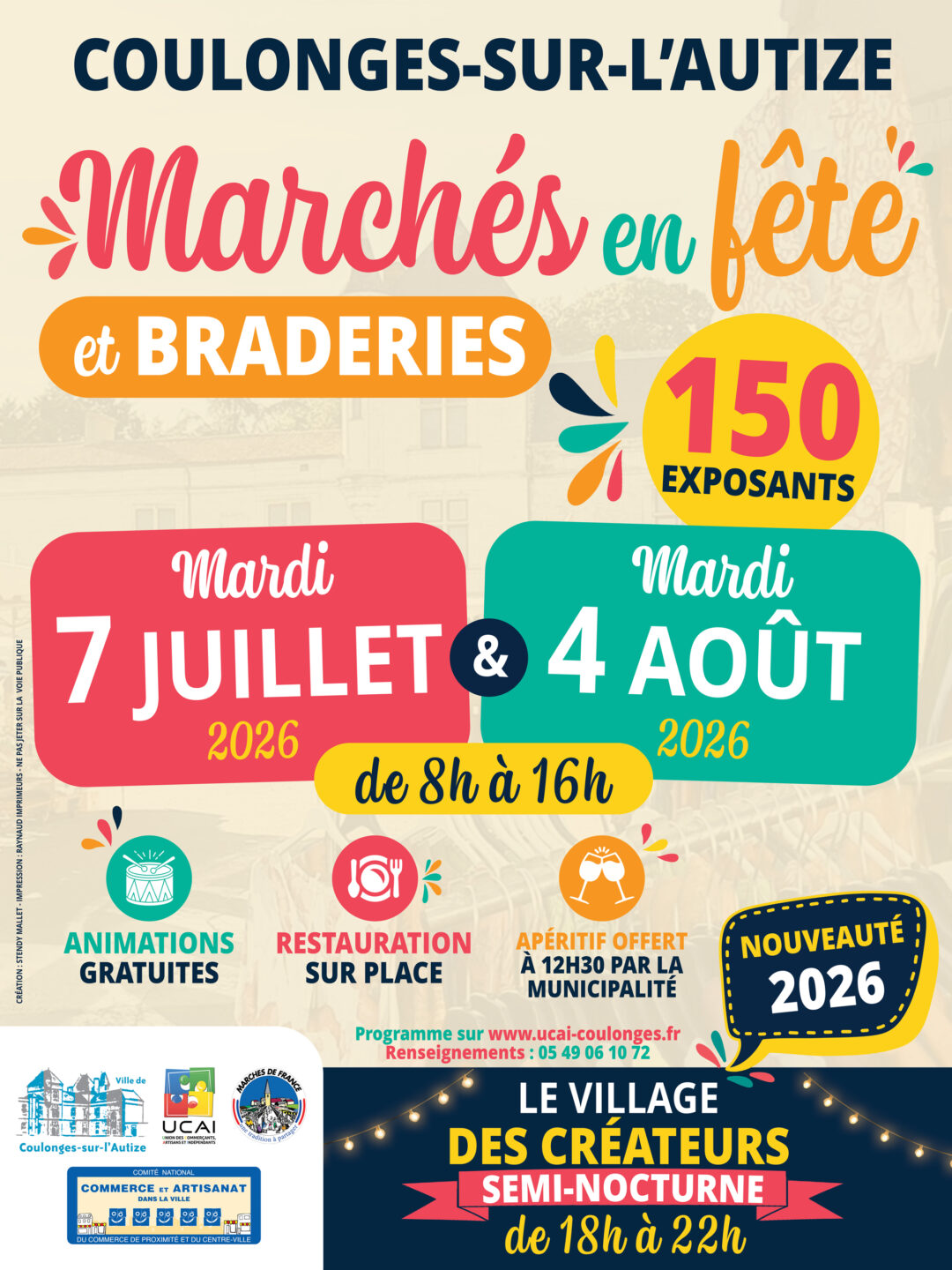 Marché en fête & Village semi-nocturne des créateurs Centre-ville Coulonges-sur-l'Autize 2026-08-04